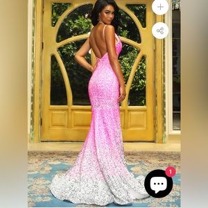 Sexy High Slit Sequin Evening Gown - Prom, wedding, cruise, pageant, party